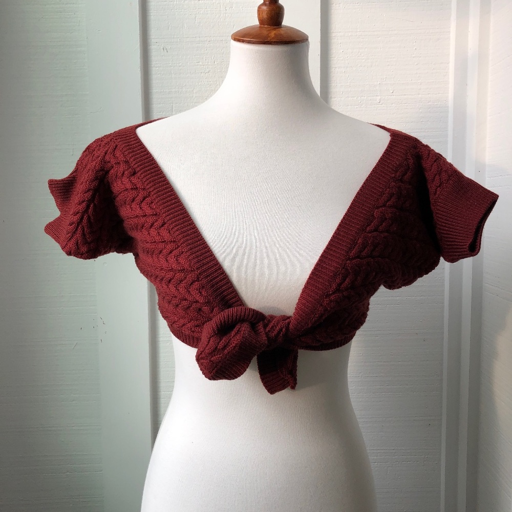 Dolce & Gabbana Rust Wool Cable Knit Shrug Size 42